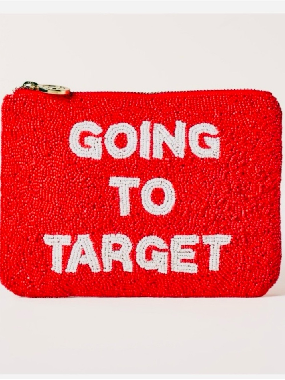 kate spade Beaded Red Zip Pouch with added foldable tote NWT - Picture 6 of 9
